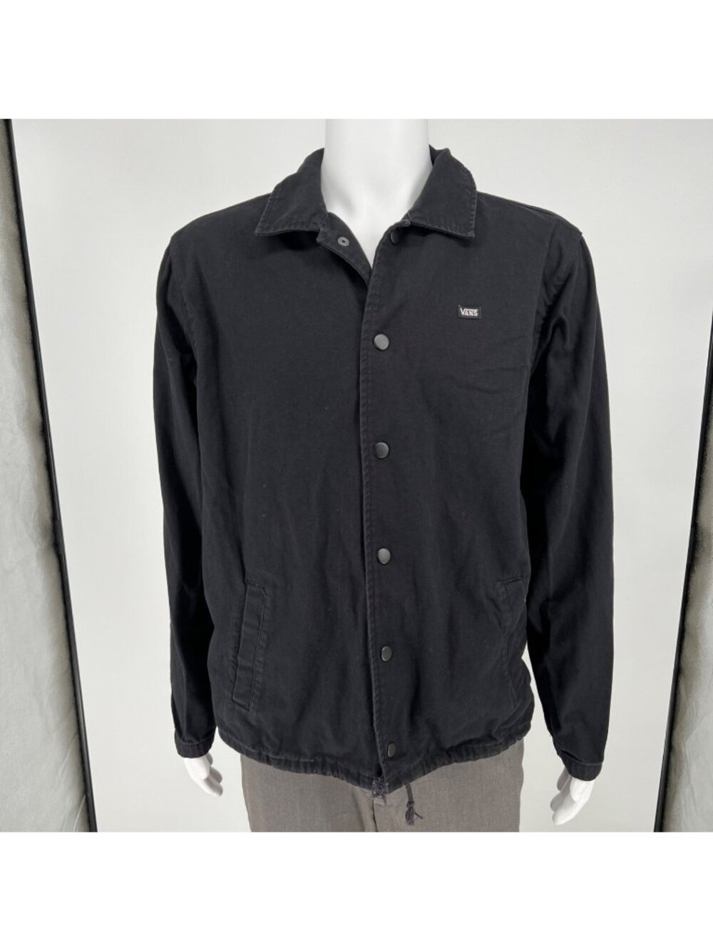Vans Torrey Men's Black Skate Torrey Cotton Canvas Snap Button Jacket (Medium)